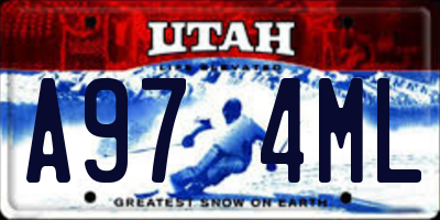 UT license plate A974ML