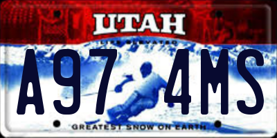 UT license plate A974MS