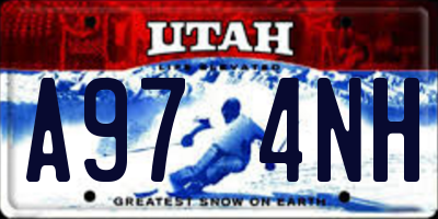UT license plate A974NH