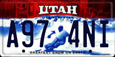UT license plate A974NI