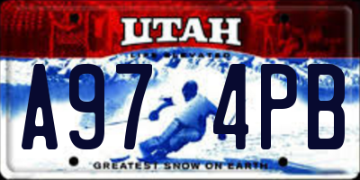 UT license plate A974PB