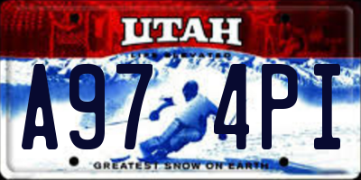 UT license plate A974PI