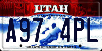 UT license plate A974PL