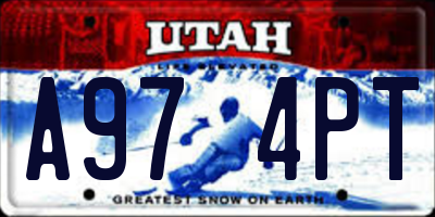 UT license plate A974PT