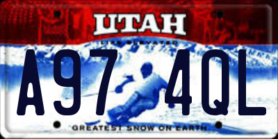 UT license plate A974QL