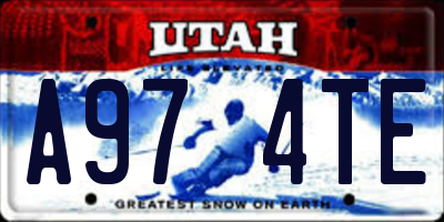 UT license plate A974TE