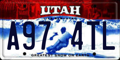 UT license plate A974TL