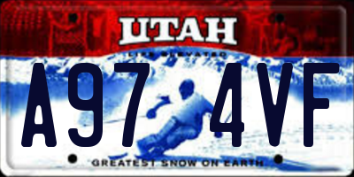 UT license plate A974VF