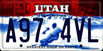 UT license plate A974VL