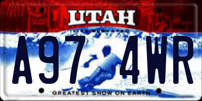 UT license plate A974WR