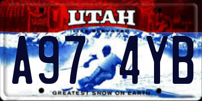 UT license plate A974YB