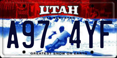 UT license plate A974YF