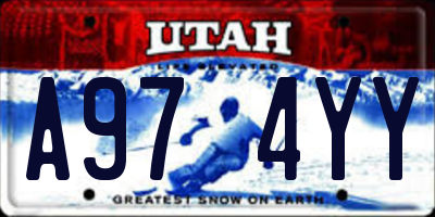 UT license plate A974YY