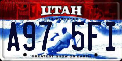 UT license plate A975FI