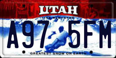 UT license plate A975FM