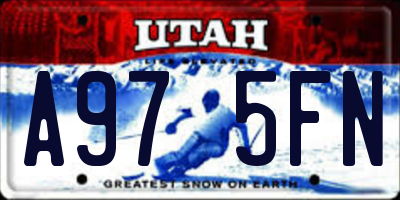 UT license plate A975FN