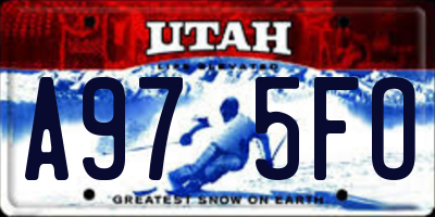 UT license plate A975FO