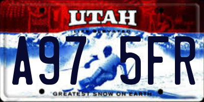 UT license plate A975FR