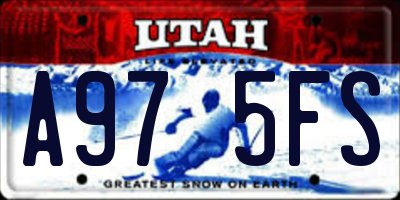 UT license plate A975FS