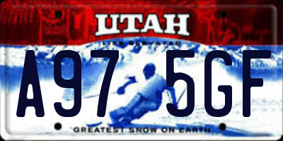 UT license plate A975GF