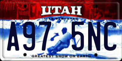 UT license plate A975NC