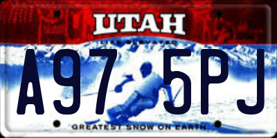 UT license plate A975PJ