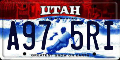 UT license plate A975RI