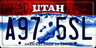 UT license plate A975SL