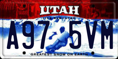 UT license plate A975VM