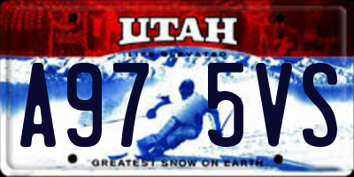 UT license plate A975VS