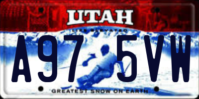 UT license plate A975VW