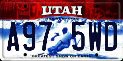 UT license plate A975WD