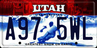 UT license plate A975WL
