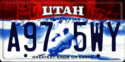 UT license plate A975WY