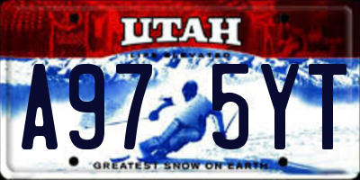 UT license plate A975YT