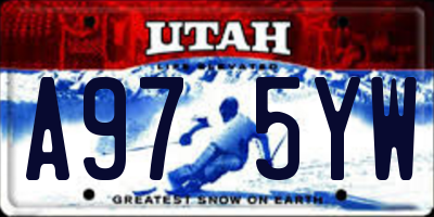 UT license plate A975YW