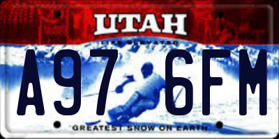 UT license plate A976FM