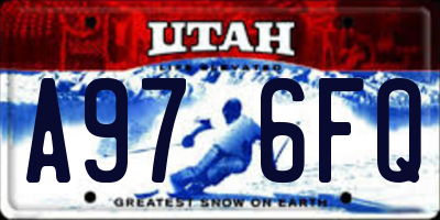 UT license plate A976FQ