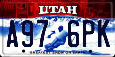 UT license plate A976PK