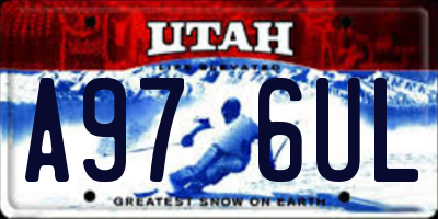 UT license plate A976UL