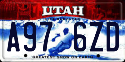 UT license plate A976ZD