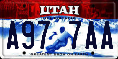 UT license plate A977AA