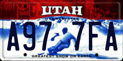 UT license plate A977FA