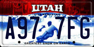 UT license plate A977FG