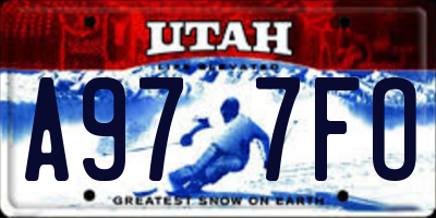 UT license plate A977FO