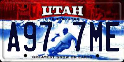 UT license plate A977ME