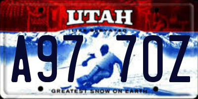 UT license plate A977OZ