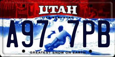 UT license plate A977PB