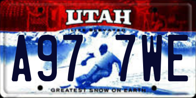 UT license plate A977WE