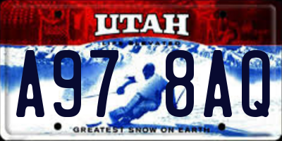 UT license plate A978AQ